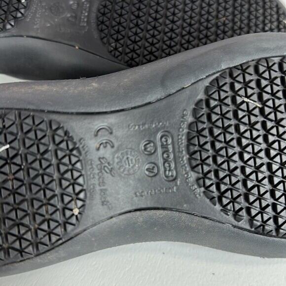 Crocs Kadee Shoe Womens 7 Black Slip on Rubber Casual Flat Loafer Light Comfort - Picture 9 of 10